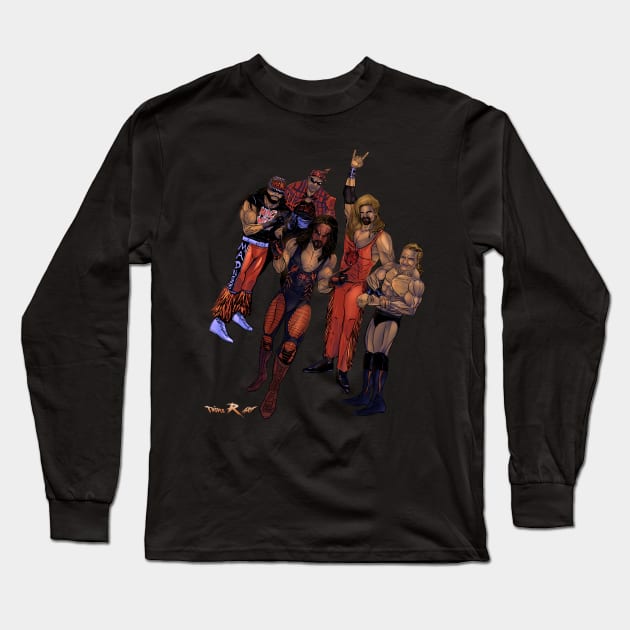 The PAC wrestling Art AEW Long Sleeve T-Shirt by Triple R Art